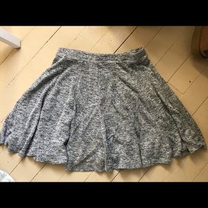 Grey heathered cotton skater skirt